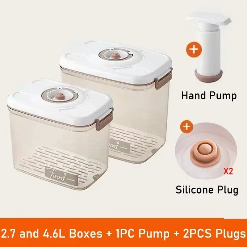 Vacuum Food Storage Box Fresh-Keeping Canister Sealed Storage Container Large Capacity Food Dispenser Kitchen Storage Box