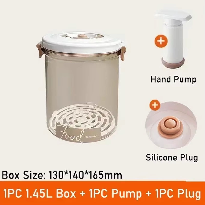 Vacuum Food Storage Box Fresh-Keeping Canister Sealed Storage Container Large Capacity Food Dispenser Kitchen Storage Box