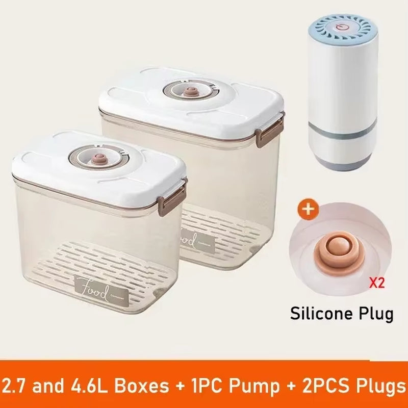 Vacuum Food Storage Box Fresh-Keeping Canister Sealed Storage Container Large Capacity Food Dispenser Kitchen Storage Box