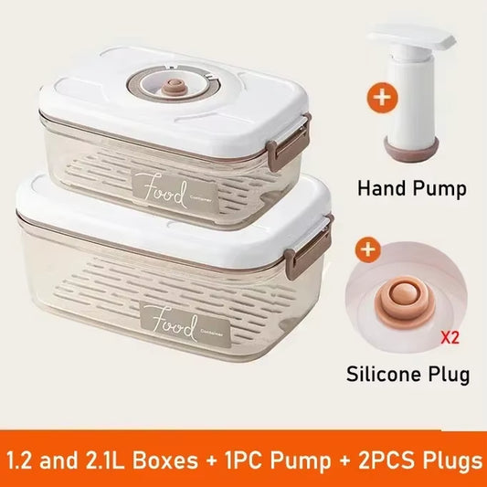 Vacuum Food Storage Box Fresh-Keeping Canister Sealed Storage Container Large Capacity Food Dispenser Kitchen Storage Box