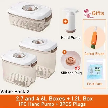 Vacuum Food Storage Box Fresh-Keeping Canister Sealed Storage Container Large Capacity Food Dispenser Kitchen Storage Box